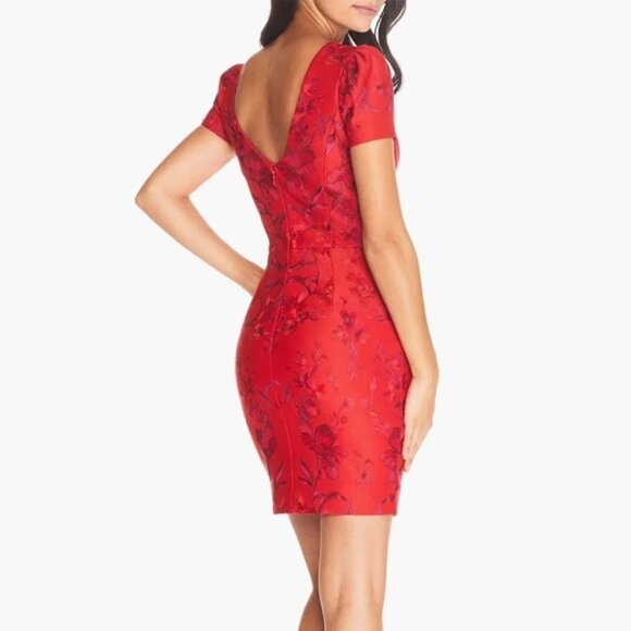 Dress the Population XS Red Rouge Joyce Embroidered Dress - Picture 7 of 9